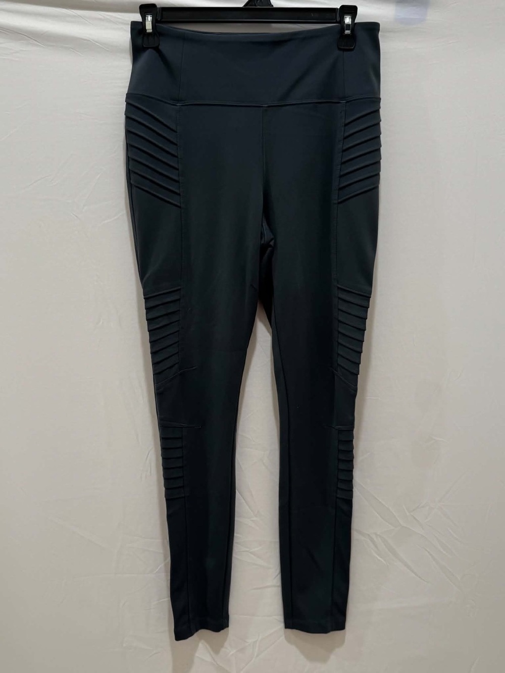Athleta Delancey Motto Tight Black Ribbed Panel High-Waist Leggings Gray Women S